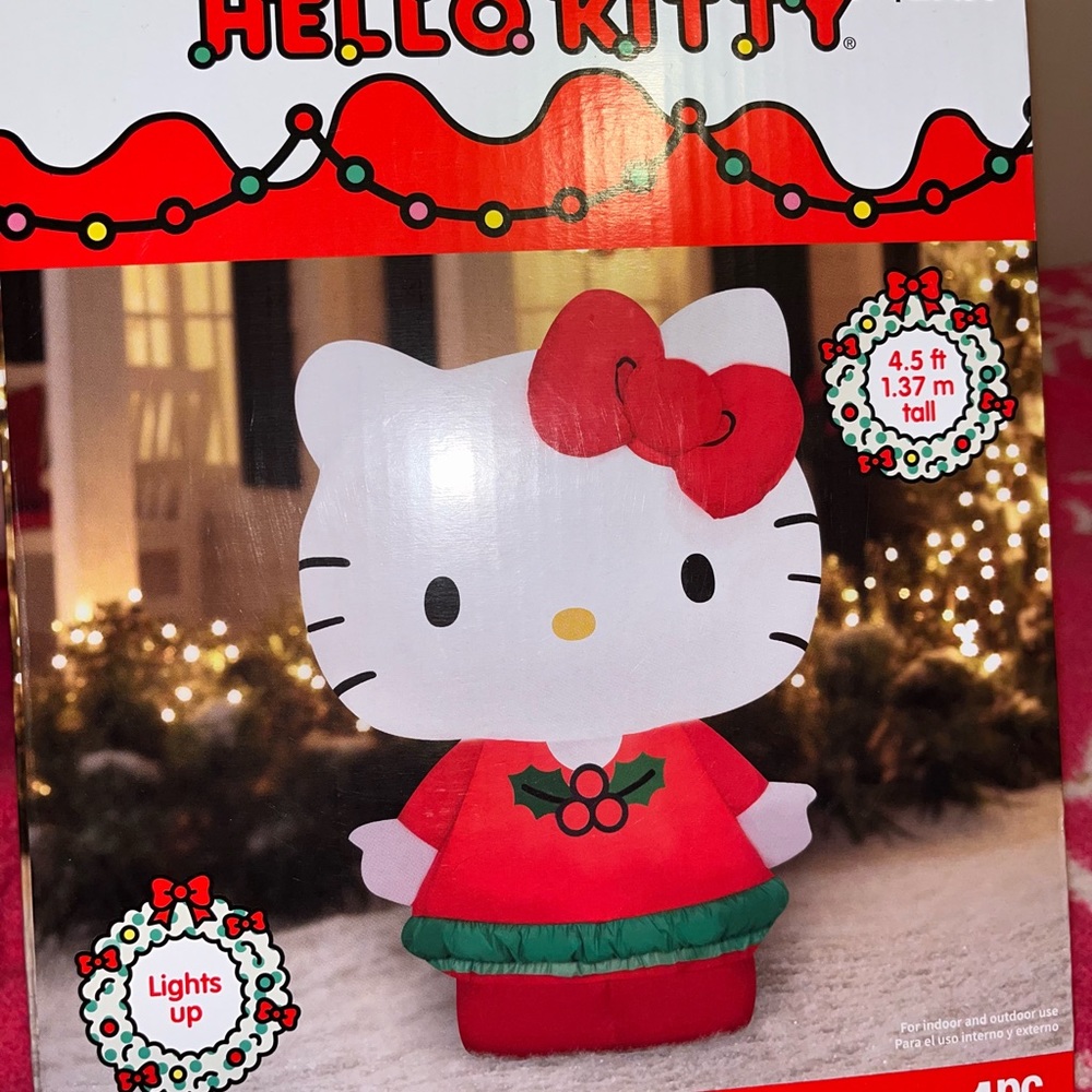 Hello kitty Christmas inflatable, 4.5 ft, lights up.